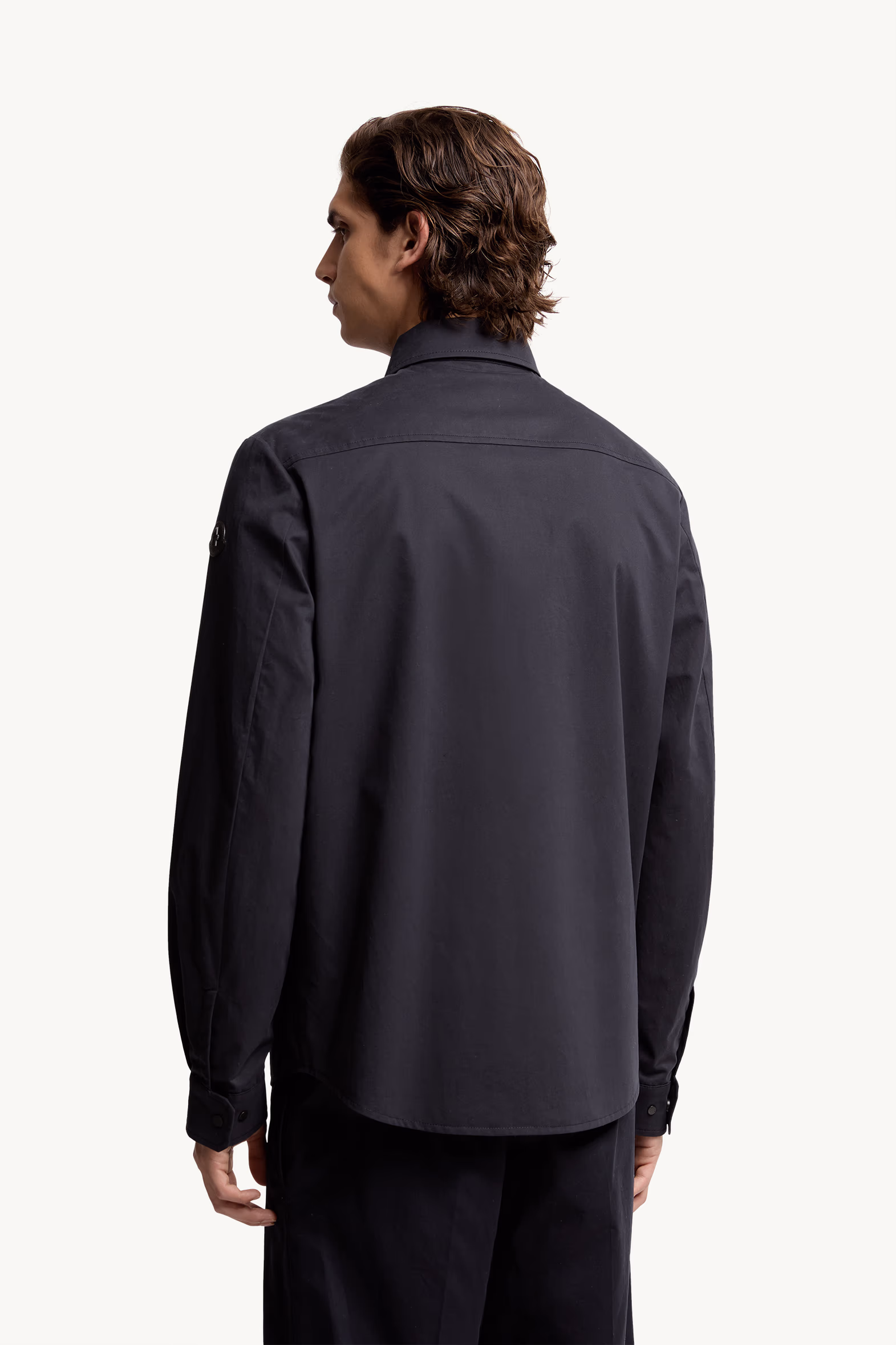 Cotton Gabardine Long Sleeve Shirt Men Navy Blue Moncler 5